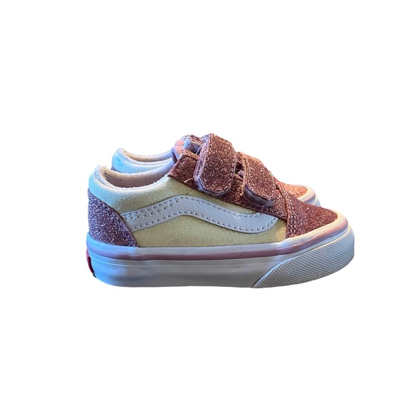 Vans Toddler 2-Tone Glitter Old Skool V Shoes - Picture 5 of 6